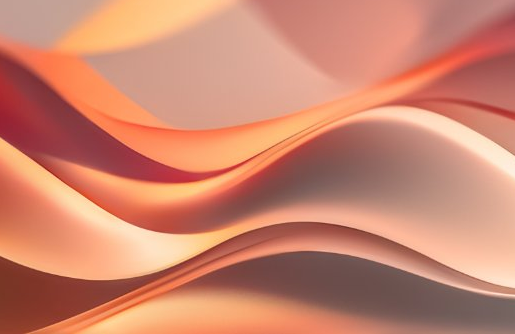 Abstract flowing waves in warm orange and peach tones